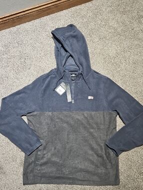 O'Neill Two-Tone Half-Zip Hooded Sweater in Navy & Charcoal